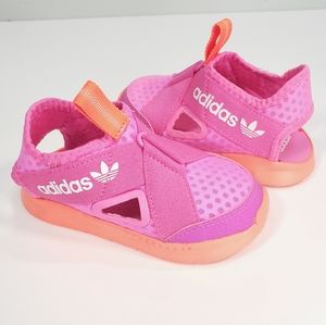 8.5K Adidas Originals 360 Sandals Toddler Girl Pink Summer Beach Slip-On Shoes